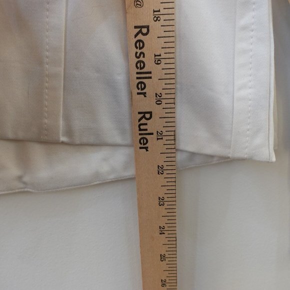 MARC JACOBS White Cropped Jean Jacket Womens Small Denim Puffed Belted Utility - Picture 5 of 14